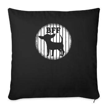 Chien Chihuahua Propriétaire de chien Gechenkidee - Housse de coussin décorative 45 x 45 cm - noir - Devant