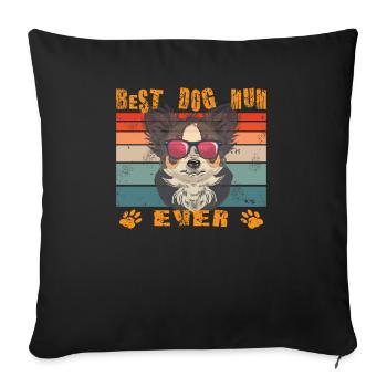 Chien Chihuahua Propriétaire de chien Gechenkidee - Housse de coussin décorative 45 x 45 cm - noir - Devant