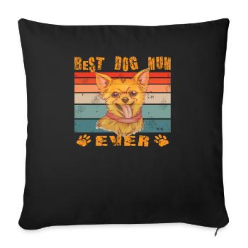 Chien Chihuahua Propriétaire de chien Gechenkidee - Housse de coussin décorative 45 x 45 cm - noir - Devant