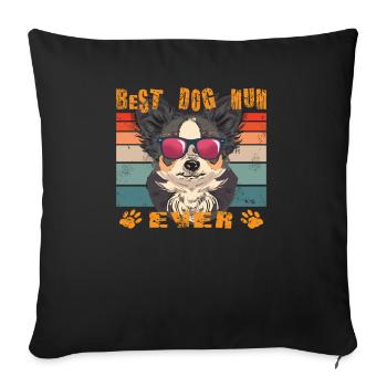 Dog Chihuahua Dog Owner Gechenkidee - Sofa pillowcase 17,3'' x 17,3'' (45 x 45 cm) - black - Front