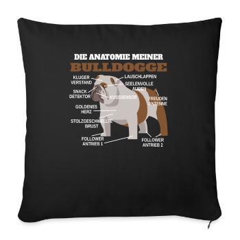 Chien Bulldog Dog Propriétaire Gechenkidee - Housse de coussin décorative 45 x 45 cm - noir - Devant