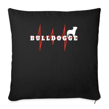 Chien Bulldog Dog Propriétaire Gechenkidee - Housse de coussin décorative 45 x 45 cm - noir - Devant