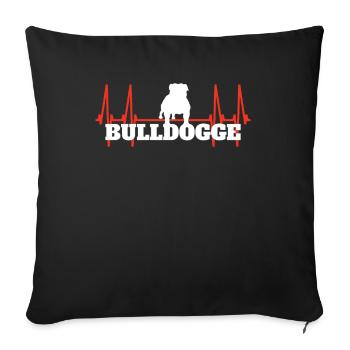 Chien Bulldog Dog Propriétaire Gechenkidee - Housse de coussin décorative 45 x 45 cm - noir - Devant