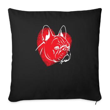 Chien Bulldog Dog Propriétaire Gechenkidee - Housse de coussin décorative 45 x 45 cm - noir - Devant