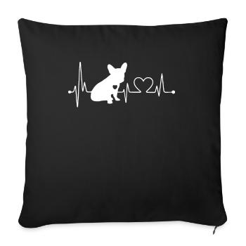 Chien Bulldog Dog Propriétaire Gechenkidee - Housse de coussin décorative 45 x 45 cm - noir - Devant