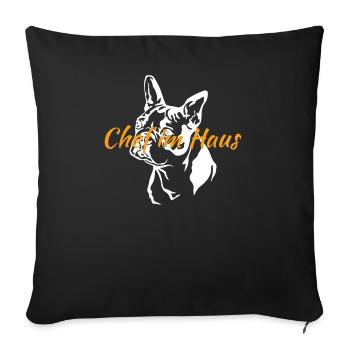 Hund Bulldogge Hundebesitzer Gechenkidee - Sofakissenbezug 45 x 45 cm - Schwarz - Vorne