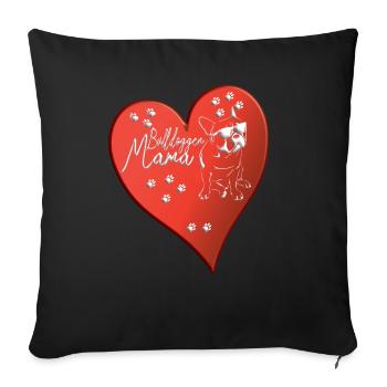 Chien Bulldog Dog Propriétaire Gechenkidee - Housse de coussin décorative 45 x 45 cm - noir - Devant