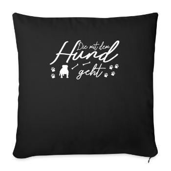 Chien Bulldog Dog Propriétaire Gechenkidee - Housse de coussin décorative 45 x 45 cm - noir - Devant