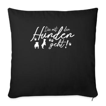 Chien Bulldog Dog Propriétaire Gechenkidee - Housse de coussin décorative 45 x 45 cm - noir - Devant