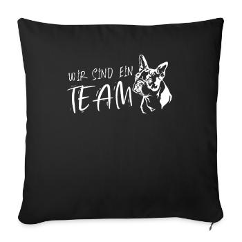Chien Bulldog Dog Propriétaire Gechenkidee - Housse de coussin décorative 45 x 45 cm - noir - Devant
