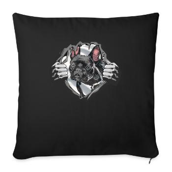 Chien Bulldog Dog Propriétaire Gechenkidee - Housse de coussin décorative 45 x 45 cm - noir - Devant