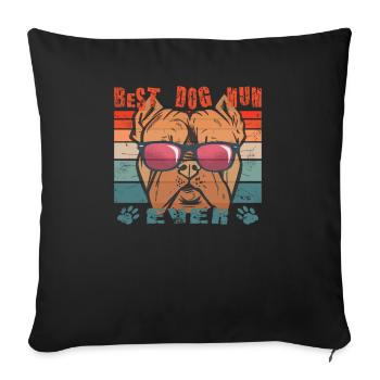 Dog Bulldog Dog Owner Gechenkidee - Sofa pillowcase 17,3'' x 17,3'' (45 x 45 cm) - black - Front