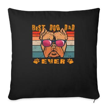 Chien Bulldog Dog Propriétaire Gechenkidee - Housse de coussin décorative 45 x 45 cm - noir - Devant