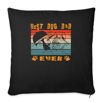 Chien Bulldog Dog Propriétaire Gechenkidee - Housse de coussin décorative 45 x 45 cm - noir - Devant