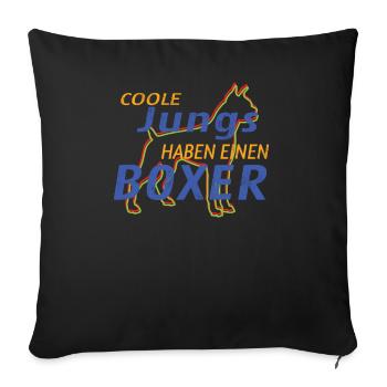 Hund Boxer Hundebesitzer Geschenkidee - Sofakissenbezug 45 x 45 cm - Schwarz - Vorne