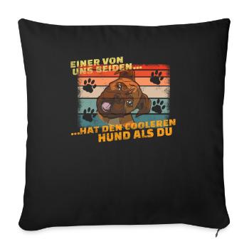 Hund Boxer Hundebesitzer Geschenkidee - Sofakissenbezug 45 x 45 cm - Schwarz - Vorne