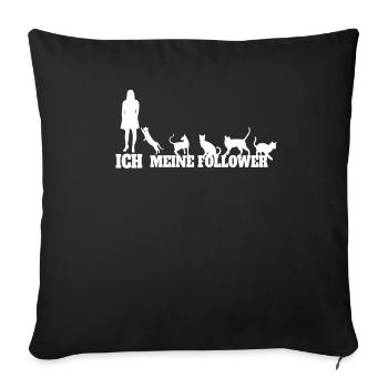 Cat Friend, Cadeau d’accessoires pour chat - Housse de coussin décorative 45 x 45 cm - noir - Devant