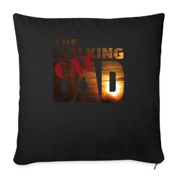 Cat Friend, Cat Accessories Gift - Sofa pillowcase 17,3'' x 17,3'' (45 x 45 cm) - black - Front