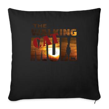 Cat Friend, Cat Accessories Gift - Sofa pillowcase 17,3'' x 17,3'' (45 x 45 cm) - black - Front