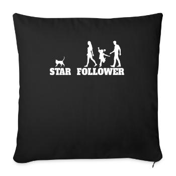 Cat Friend, Cat Accessories Gift - Sofa pillowcase 17,3'' x 17,3'' (45 x 45 cm) - black - Front