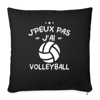 J'Peux Pas ! J'Ai Volleyball 🏐 - Housse de coussin décorative 45 x 45 cm - noir - Devant