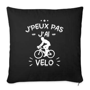 J'Peux Pas ! J'Ai Vélo 🚴‍♂️ - Housse de coussin décorative 45 x 45 cm - noir - Devant