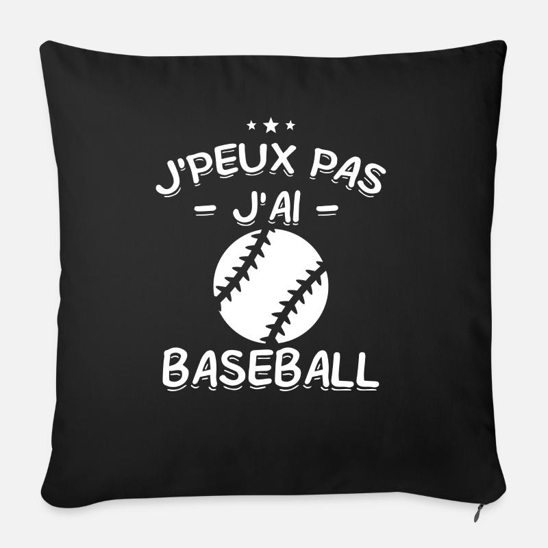 J'Peux Pas ! J'Ai Baseball ⚾ - Housse de coussin décorative 45 x 45 cm - noir