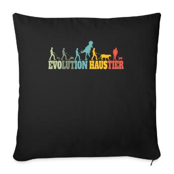 Cat Friend, Cat Accessories Gift - Sofa pillowcase 17,3'' x 17,3'' (45 x 45 cm) - black - Front