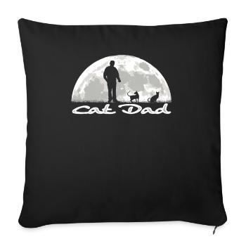 Amoureux des chats, cadeau accessoire chat - Housse de coussin décorative 45 x 45 cm - noir - Devant