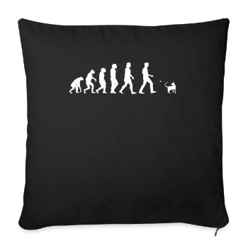Cat Friend, Cat Accessories Gift - Sofa pillowcase 17,3'' x 17,3'' (45 x 45 cm) - black - Front