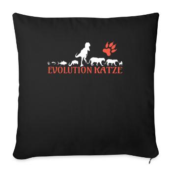 Cat Friend, Cat Accessories Gift - Sofa pillowcase 17,3'' x 17,3'' (45 x 45 cm) - black - Front