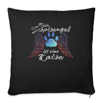 Cat Friend, Cadeau d’accessoires pour chat - Housse de coussin décorative 45 x 45 cm - noir - Devant