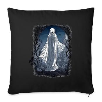 Fantôme dans le cimetière - Housse de coussin décorative 45 x 45 cm - noir - Devant