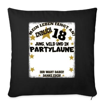 18th Birthday Girl & Boy Guestbook - Sofa pillowcase 17,3'' x 17,3'' (45 x 45 cm) - black - Front