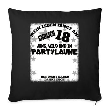 18th Birthday Girl & Boy Guestbook - Sofa pillowcase 17,3'' x 17,3'' (45 x 45 cm) - black - Front
