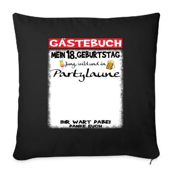18th Birthday Girl & Boy Guestbook - Sofa pillowcase 17,3'' x 17,3'' (45 x 45 cm) - black - Front