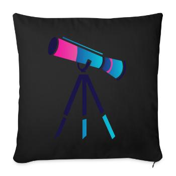 Conception de télescope plat et coloré - Housse de coussin décorative 45 x 45 cm - noir - Devant