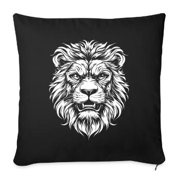 Lion Portrait Wildlife Africa Animals - Sofa pillowcase 17,3'' x 17,3'' (45 x 45 cm) - black - Front