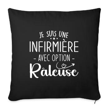 Je Suis Une Infirmière Avec Option Râleuse - Housse de coussin décorative 45 x 45 cm - noir - Devant