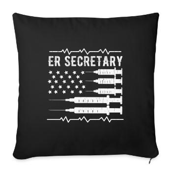 ER Secretary Squad Nurse Tees Emergency Room Tees - Housse de coussin décorative 45 x 45 cm - noir - Devant