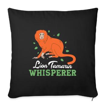 Tamarin Monkey Monkey Monkey Monkey Face - Sofa pillowcase 17,3'' x 17,3'' (45 x 45 cm) - black - Front