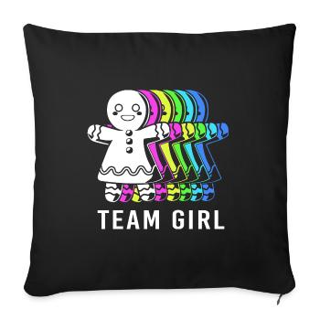 Team Girl Christmas - Sofa pillowcase 17,3'' x 17,3'' (45 x 45 cm) - black - Front