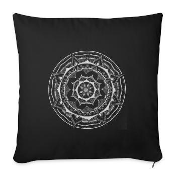 Mandala big white - Sofa pillowcase 17,3'' x 17,3'' (45 x 45 cm) - black - Front