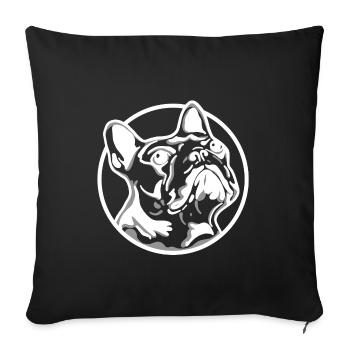 Bulldog français - Housse de coussin décorative 45 x 45 cm - noir - Devant