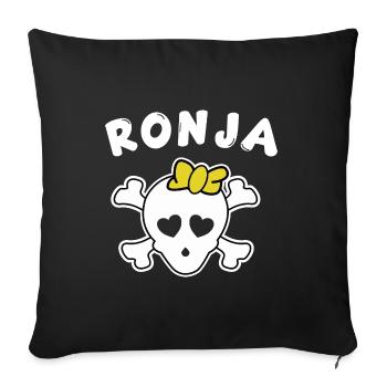 Piratin Ronja Design für Mädchen und Frauen - Sofakissenbezug 45 x 45 cm - Schwarz - Vorne