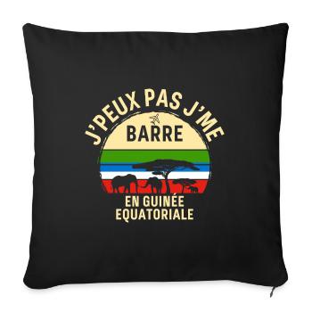 I can't I leave in Equatorial Guinea - Sofa pillowcase 17,3'' x 17,3'' (45 x 45 cm) - black - Front