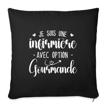 Krankenschwester mit Gourmet-Option - Sofakissenbezug 45 x 45 cm - Schwarz - Vorne