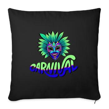 Carnival Mask - Sofa pillowcase 17,3'' x 17,3'' (45 x 45 cm) - black - Front