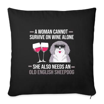 Berger anglais - Housse de coussin décorative 45 x 45 cm - noir - Devant
