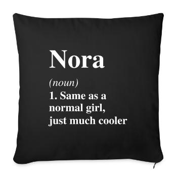 Nora Définition Cool Nom Dicton Cadeau - Housse de coussin décorative 45 x 45 cm - noir - Devant